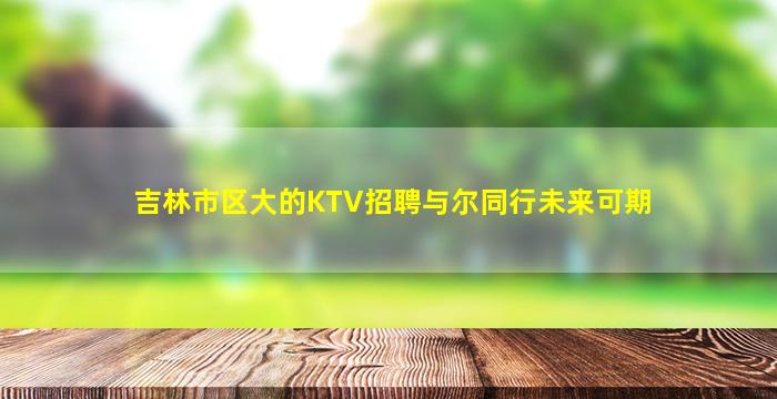 吉林市区大的KTV招聘与尔同行未来可期